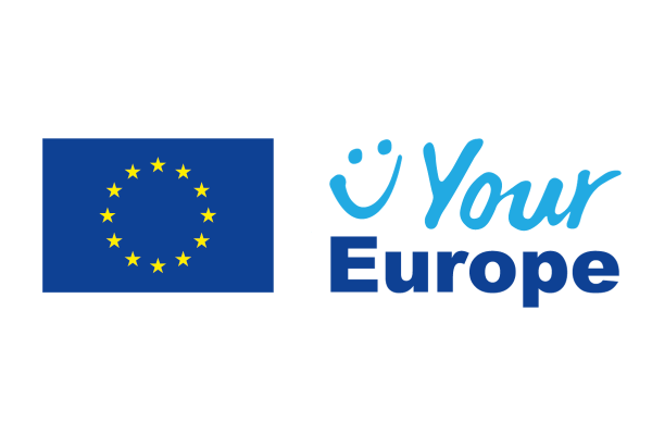 European flag with a smiley face and Your Europe written next to it