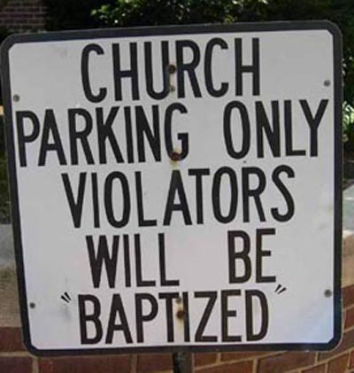 church church parking only