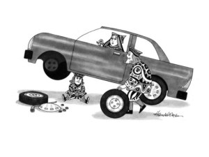 flat tire cartoon