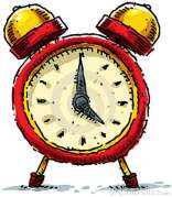 pun cartoon for a clock