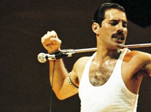 Freddie mercury and Queen Perform At Live Aid At Wembley