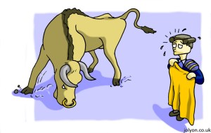 Bulls are color blind