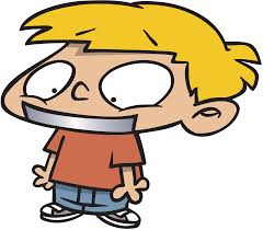 cartoon kid mouth shut