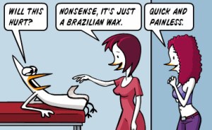 cartoon bikini wax