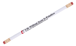 eraser at both ends of a pencil