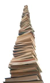 huge tower of books