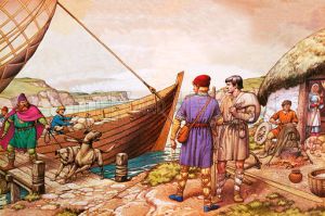 (St) Patrick being given the opportunity to leave Ireland where he had been held as a slave