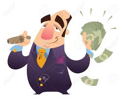cartoon happy banker