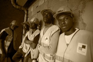 City construion Manual workers at a construction site
