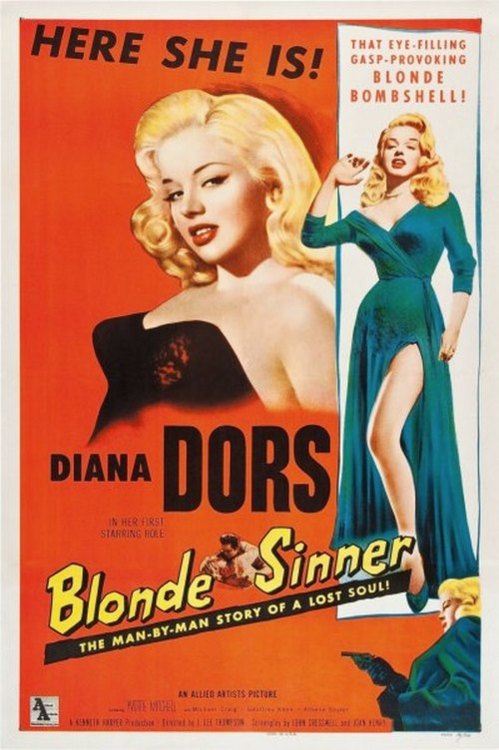 Diana Dors in ’Blonde Sinner’, 1956 - film poster.