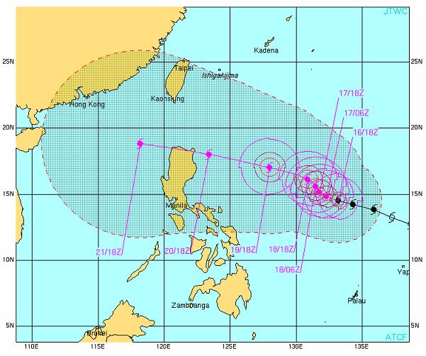 LUPIT Projected path JTWC LUPIT Projected path JTWC