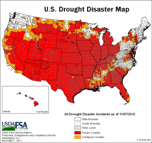 US Drought Disaster Map 7Nov2012