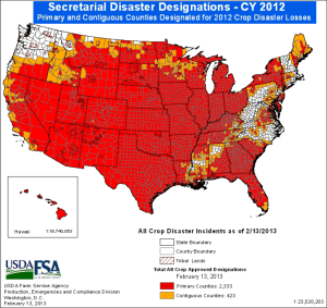 2012 drought disaster designations- as of 13feb13