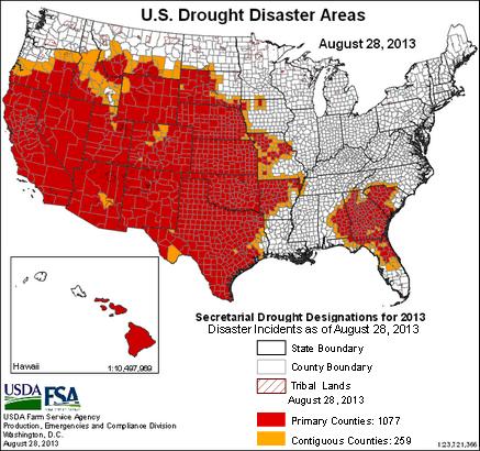 US agri disaster map - 28aug2013