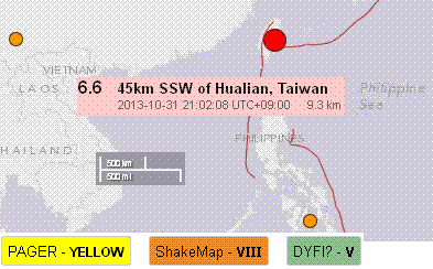taiwan halloween quake