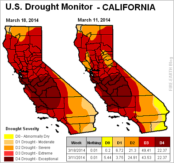 California drought map 18mar2014