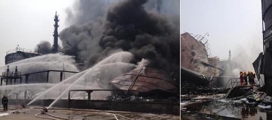 refinery explosion - xinhua