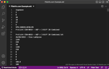 ELD File Screenshot Screenshot of a .eld file in Microsoft Visual Studio Code