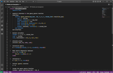 FOR File Screenshot Screenshot of a .for file in Microsoft Visual Studio Code 1.9