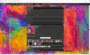 TEXTURELIBRARY File Screenshot Screenshot of a .texturelibrary file in Corel Painter 2023