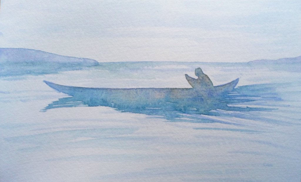 Paddling your own canoe? (watercolour)