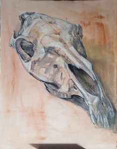 painting of horse skull