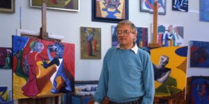 David Hockney in Los Angeles, California, in the 1980s.