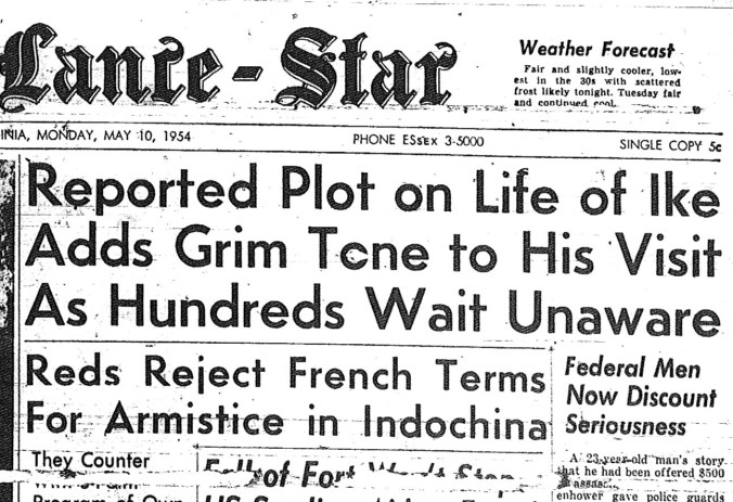 eisenhower visit headline cropped