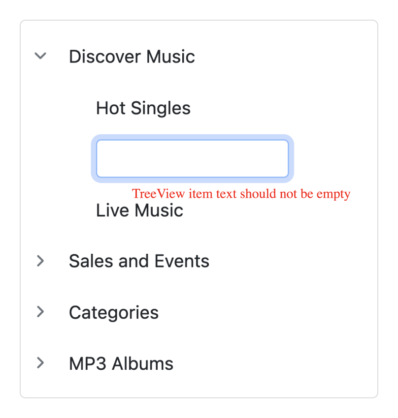 JavScript Tree View TreeNode validation.