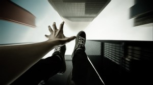 falling sneakers