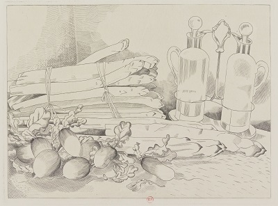 Asperges et radis, une estampe de Jean Emile Laboureur datant de 1928