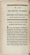 Les doutes éclaircis ou réponse aux objections de M. l’abbé de Mably. Deuxième partie <br> Vauguyon. 1768