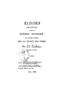 Élégies brésiliennes; suivies de Poésies diverses; et d une Notice sur la traite des noirs <br> E. Corbière. 1823
