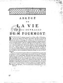 Abrégé de la vie et des ouvrages de M. Fourmont <br> 1747