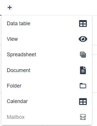 new app item menu