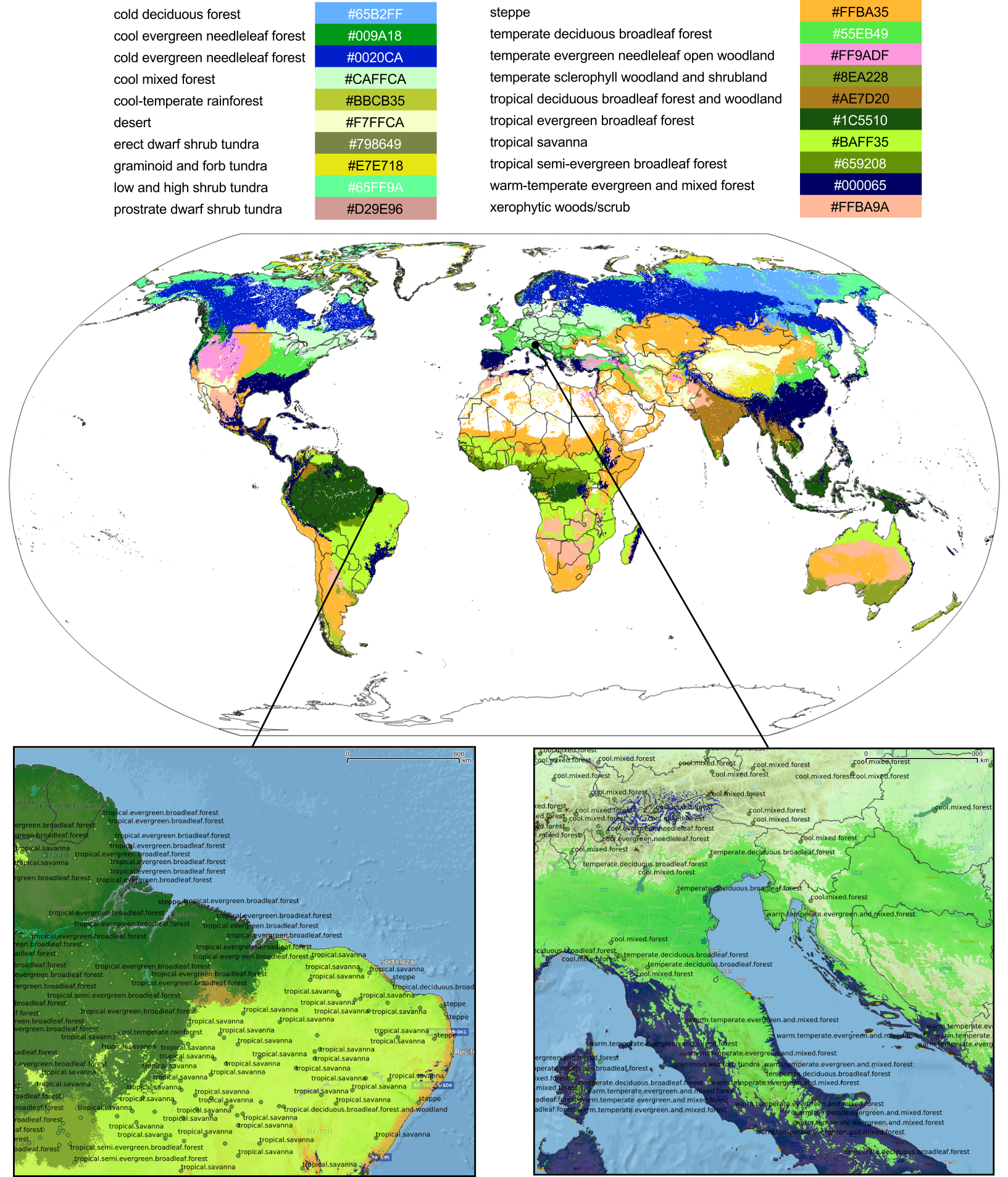 Output predictions for global biomes. alt text
