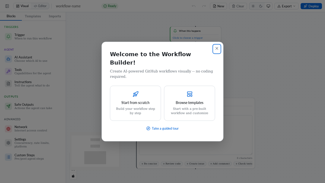 Screenshot of Graphical Workflow Editor