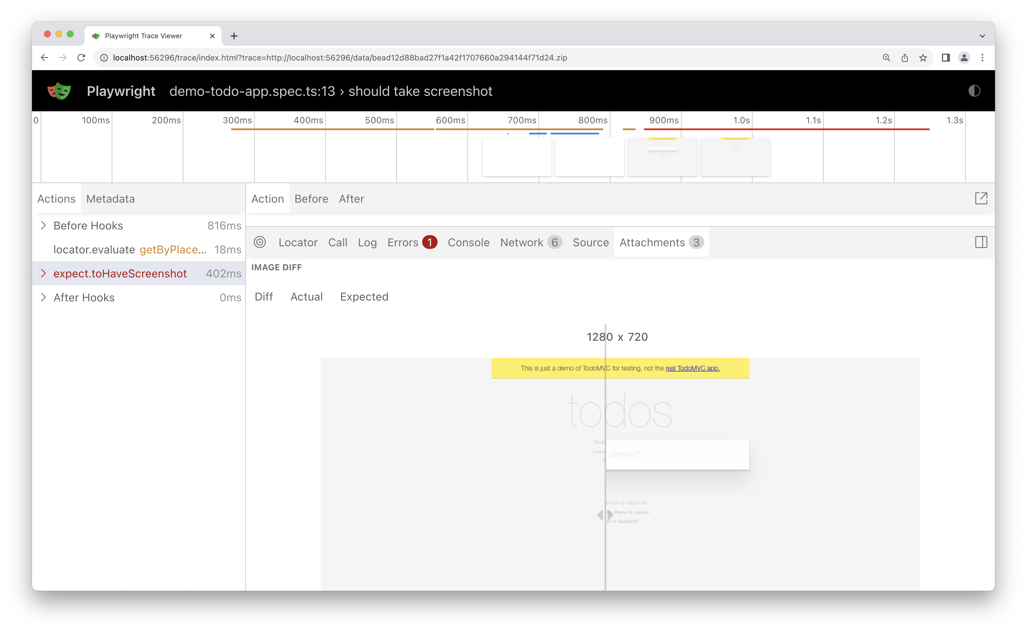 attachments tab in trace viewer