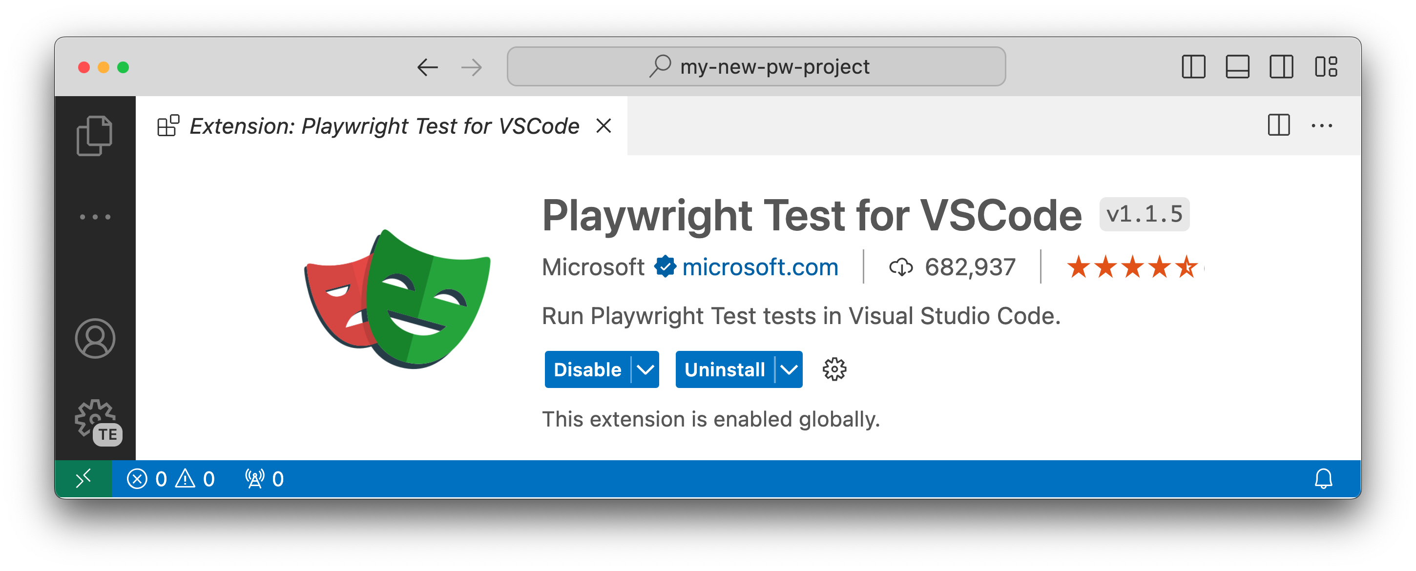 VS Code extension for Playwright