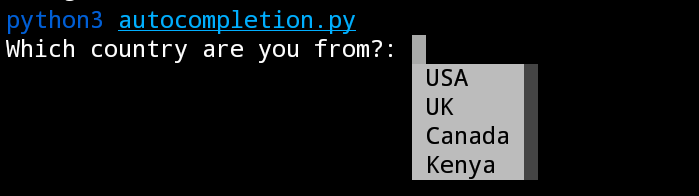 Autocompletion