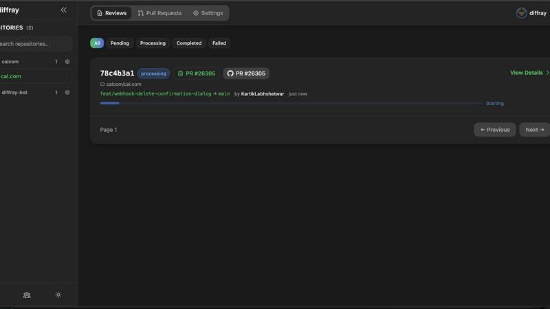 diffray application interface and features
