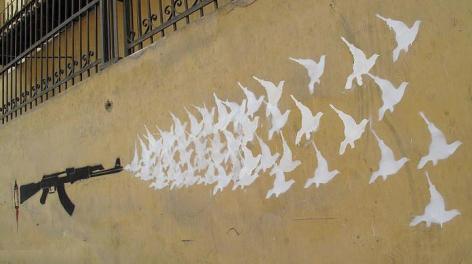Rifle Shooting Doves Instead Of Bullets