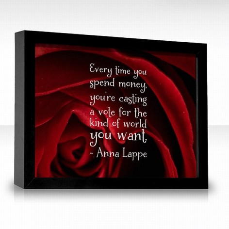 Every Time You Spend Money You're Casting A Vote For The Kind Of World You Want Anna Lappe