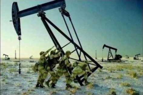Soldiers Erecting An Oil Well