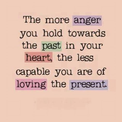 The More Anger You Hold Towards The Past In Your Heart The Less Capable You Are Of Loving The Present