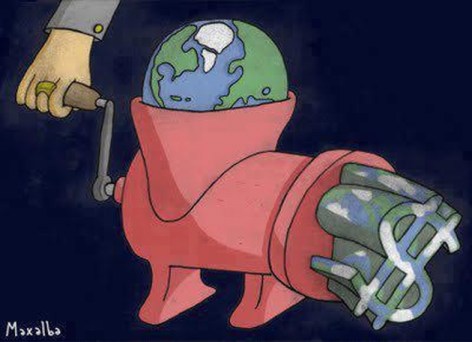 Earth World Planet Meat Grinder Money