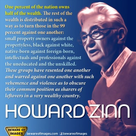 Howard Zinn One Percent Of The Nation Owns Half Of The Wealth