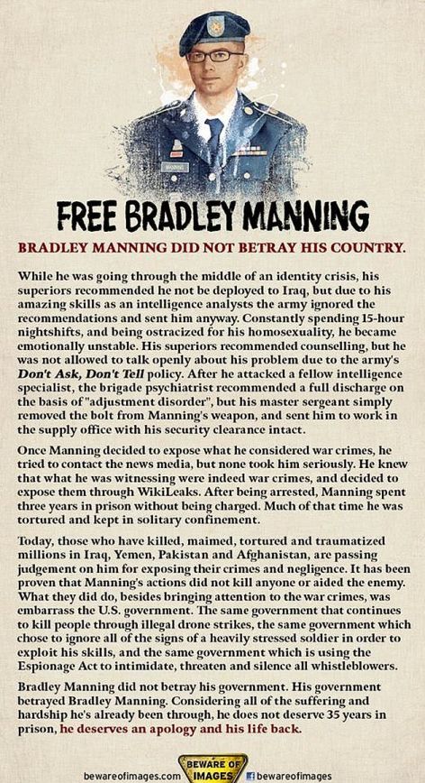 Free Bradley Manning Did Not Betray
