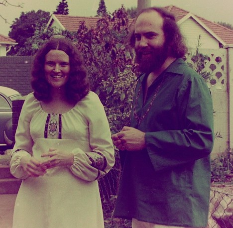 After the service, in the wedding garments Val had made