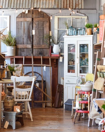 Antique shop display showcasing various vintage items and decor. Antique shop display showcasing various vintage items and decor.